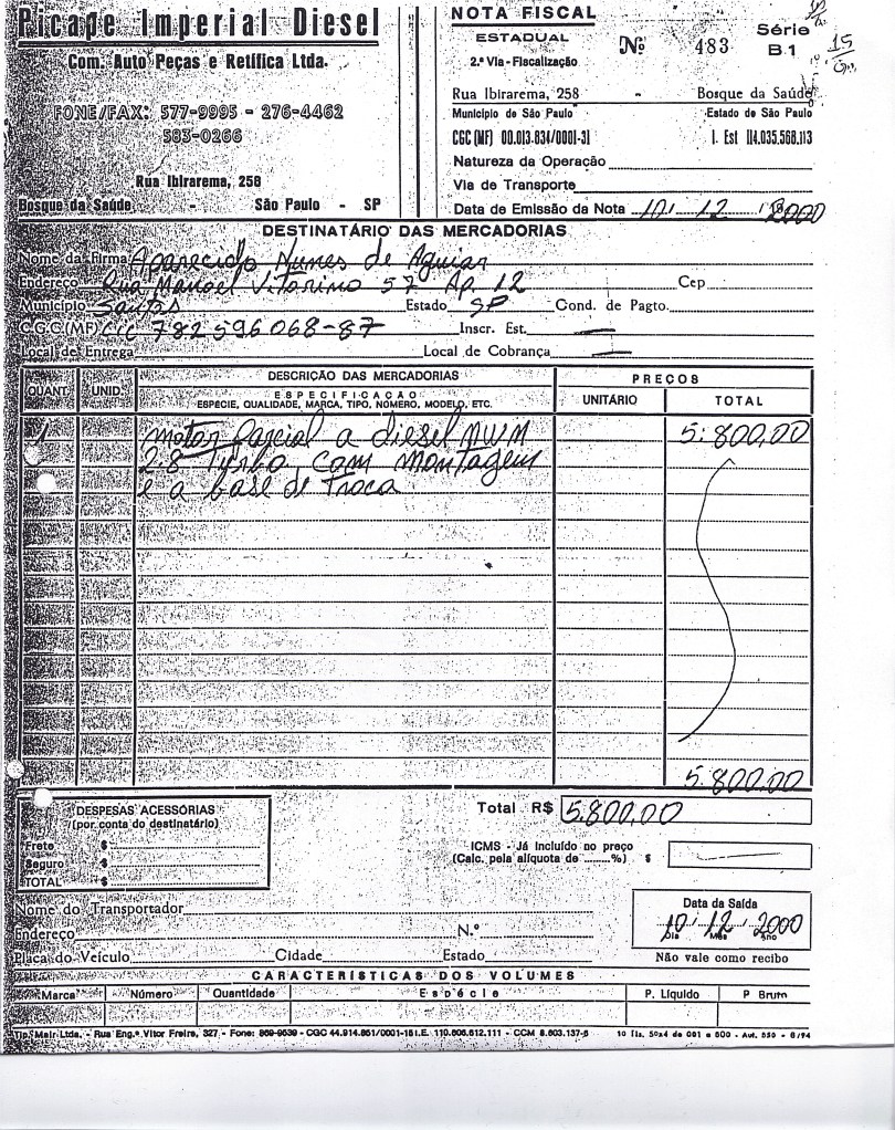 MOTOR MWM COMPRADO NUM DOMINGÃO 10dez2000