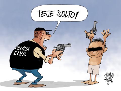 Resultado de imagem para charge policial civil